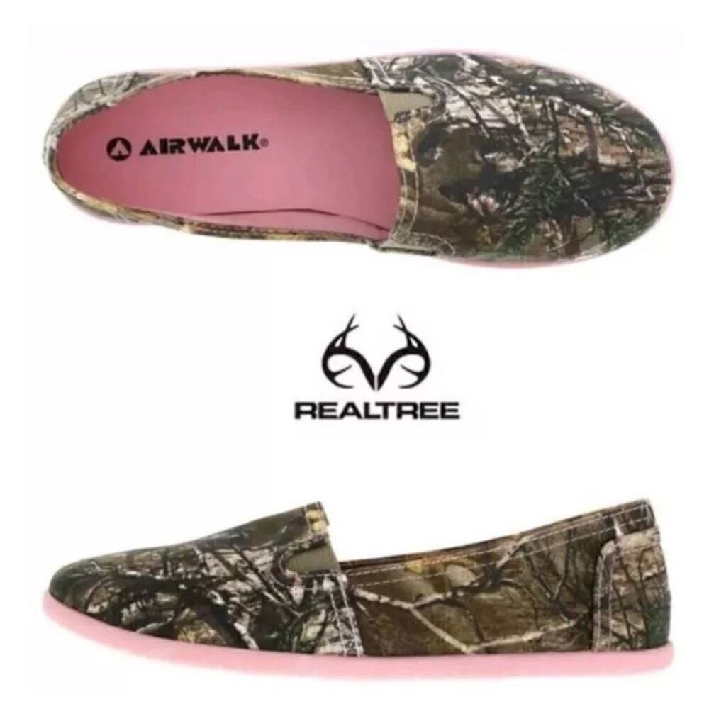 Airwalk Dream Reve Camo And Pink Slip Ons Size 11. Worn A Few Times Inside